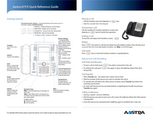 IPIPHONY Aastra 6757i Quick Reference Guide